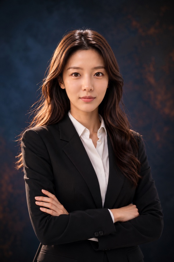 전문 스튜디오풍으로 만들어진 프로필 사진 예시